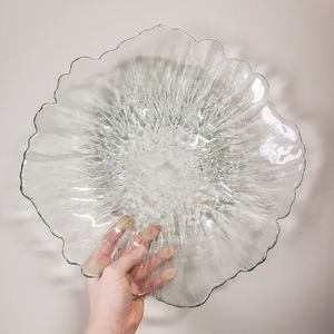 Glass serving platter EUC